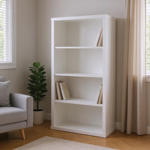 11.75" x 23.75" x 47.5" Cappuccino Particle Board Adjustable Shelves Bookshelf